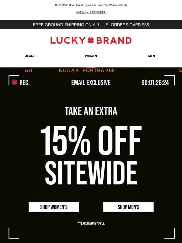 30% OFF DENIM + Extra 15% Off Your Order