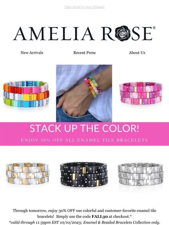 30% Off Fall Enamel Bracelets!