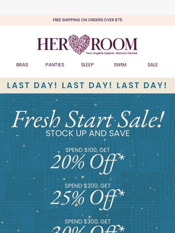 30% Off Fresh Start Sale! Last Day To Save!