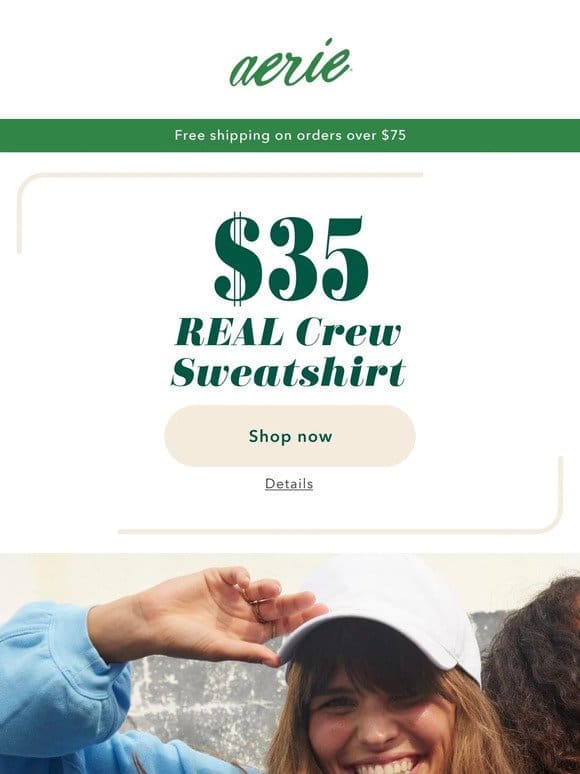 $35 REAL CREW SWEATSHIRT