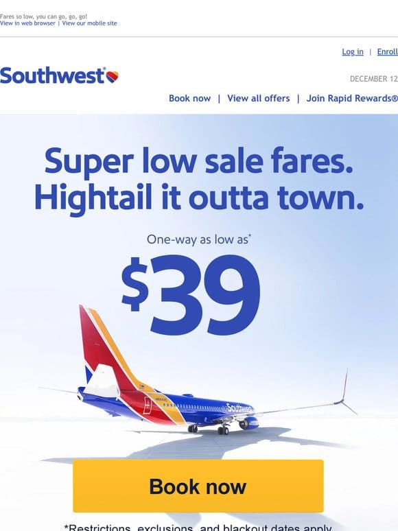 $39 sale fares， travel more in 2024!