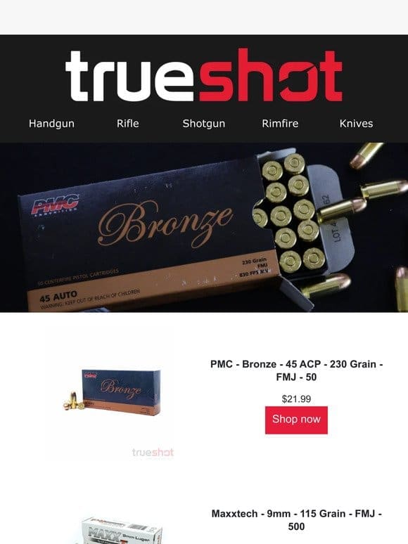 45 ACP Ammo on Sale Now! | 9mm | 40 S&W and more， on Sale!