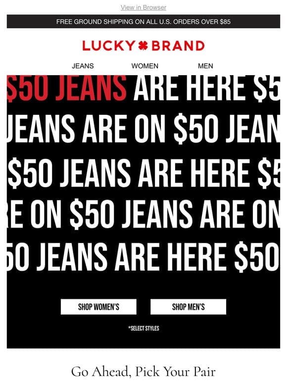 $50 JEANS   $50 JEANS