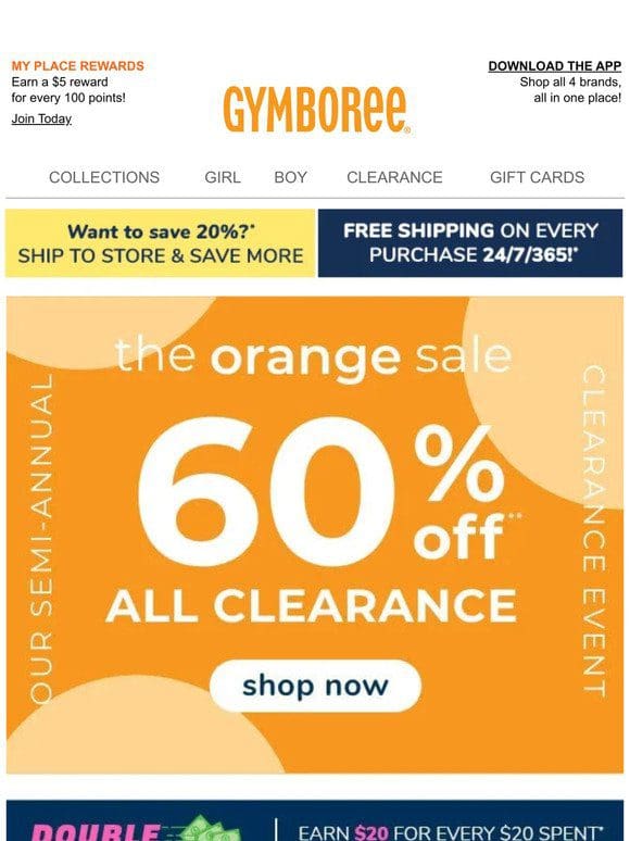 60% OFF ALL CLEARANCE STARTS NOW!