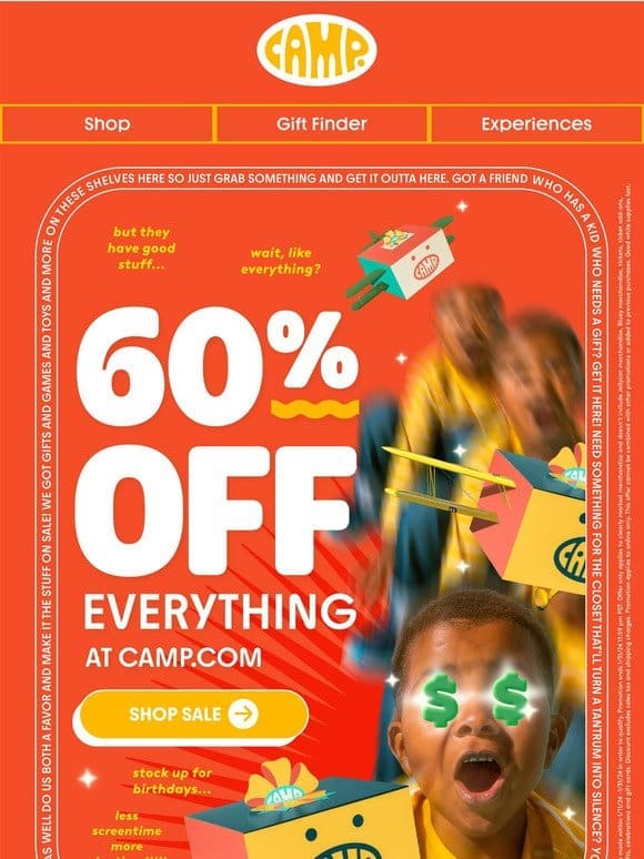 60% OFF EEEEVERYTHING