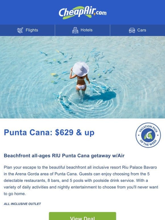 $629+ Punta Cana all-incl. w/Airfare