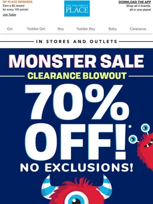 70% Off Winter Clearance SALE in STORES NOW (HURRY IN)