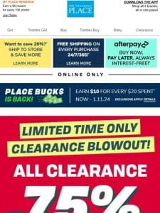 75% OFF WINTER CLEARANCE BLOWOUT (100s of New Styles Added)