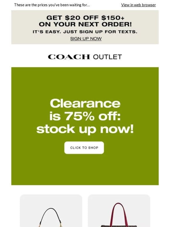 75% Off Clearance Is Too Good to Miss