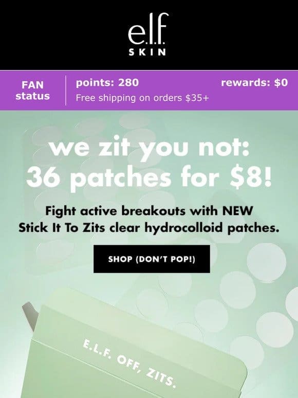 $8 for 36 acne patches?! We zit you not