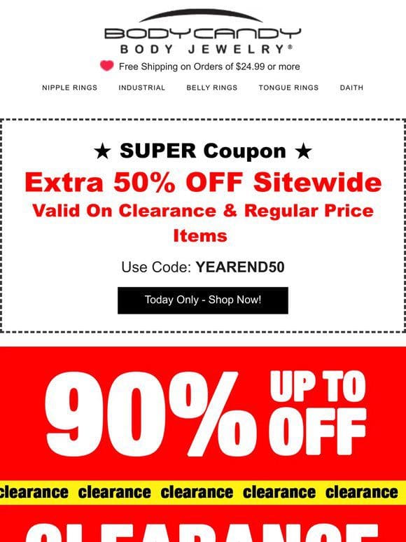 90% Clearance ★ 50% Off Coupon Inside