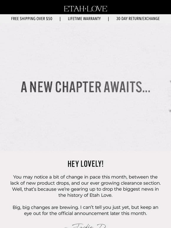 A New Chapter Awaits…