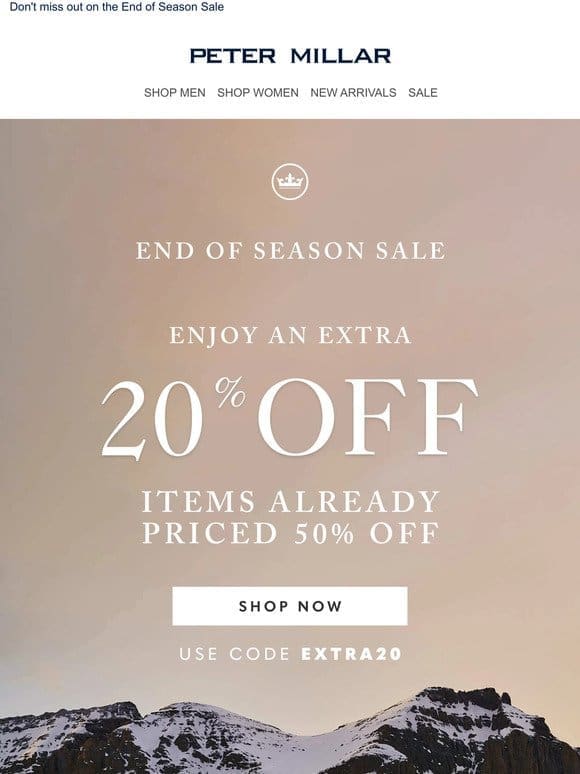 Additional 20% Off Items Priced 50% Off