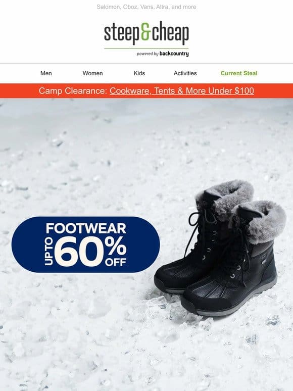 All our footwear up to 60% off