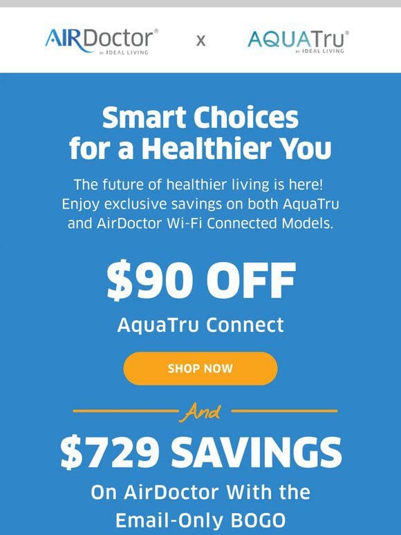 AquaTru and AirDoctor Wi-Fi Models on Sale!