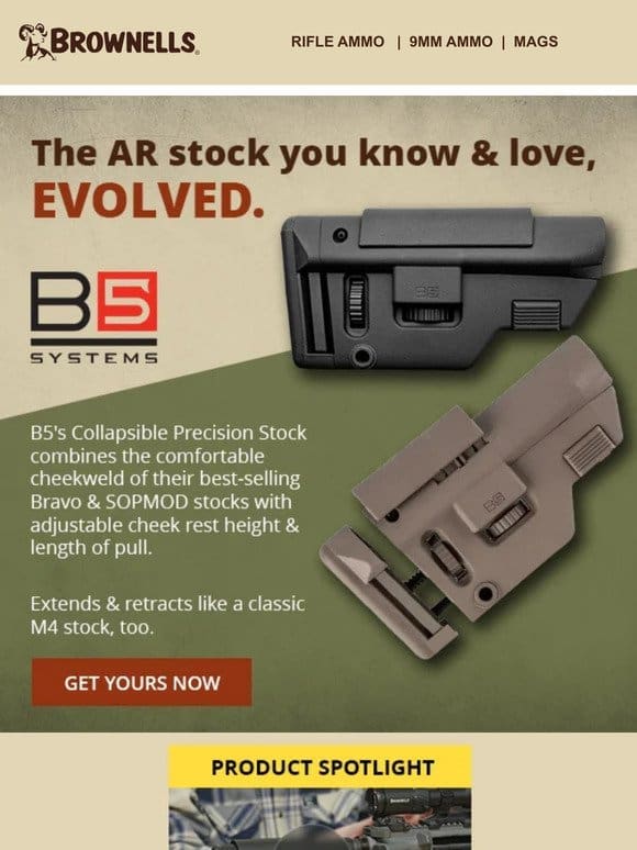 B5 Precision Stock: Adjustable & comfortable