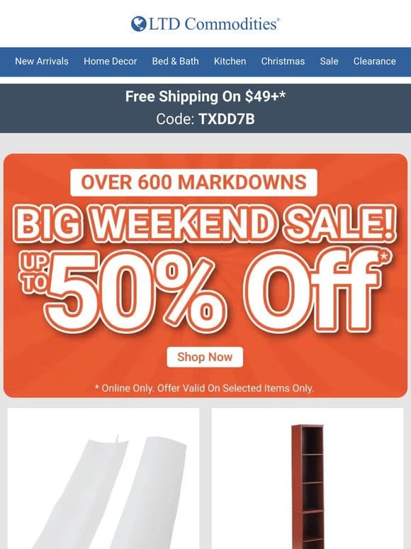 BIG Weekend Sale Starts Today: Up to 50% Off!