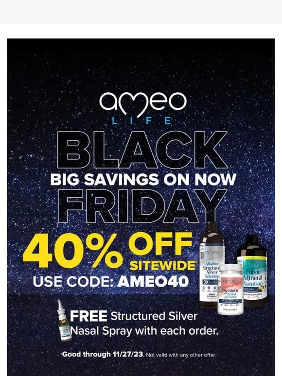 BLACK FRIDAY   Save 40% + Free Nasal Spray!