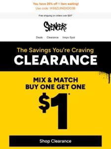 BOGO $1 clearance