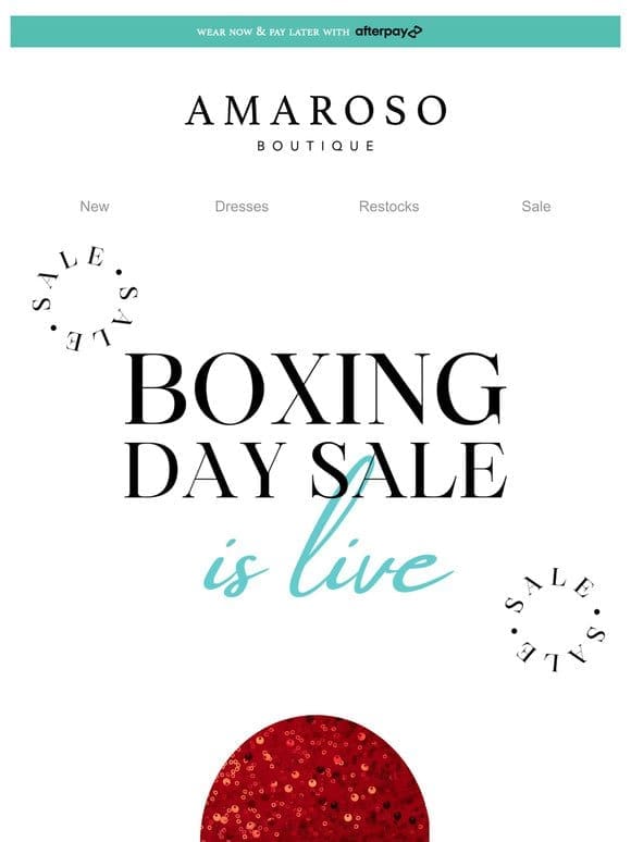 BOXING DAY SALE! 25% OFF   GET IN QUICK