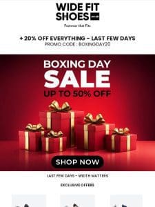 BOXING DAY SALE Continues – Last few days