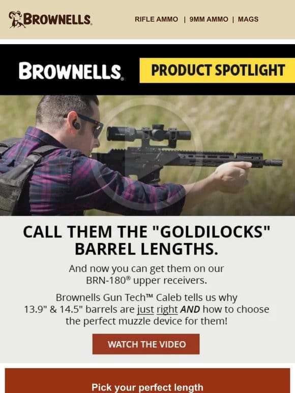 BRN-180s with “Goldilocks” barrel lengths! (2023)