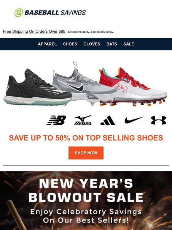 Baseball’s Largest Online Shoe Selection On Sale