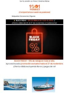 Black Friday -10% de rebaja en todo el sitio