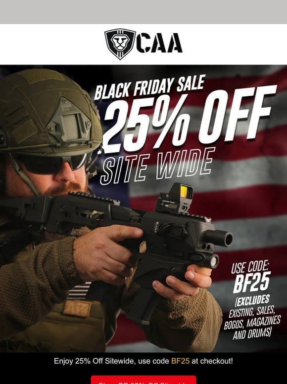 Black Friday 25% OFF Sitewide