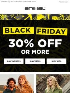 Black Friday Deals Are Here! 30% Off Or More