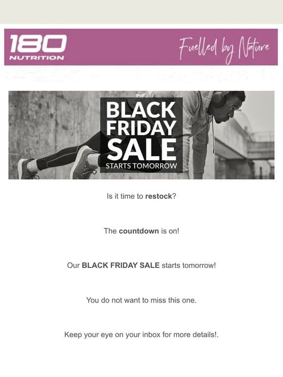 Black Friday Sale – Starting tomorrow!