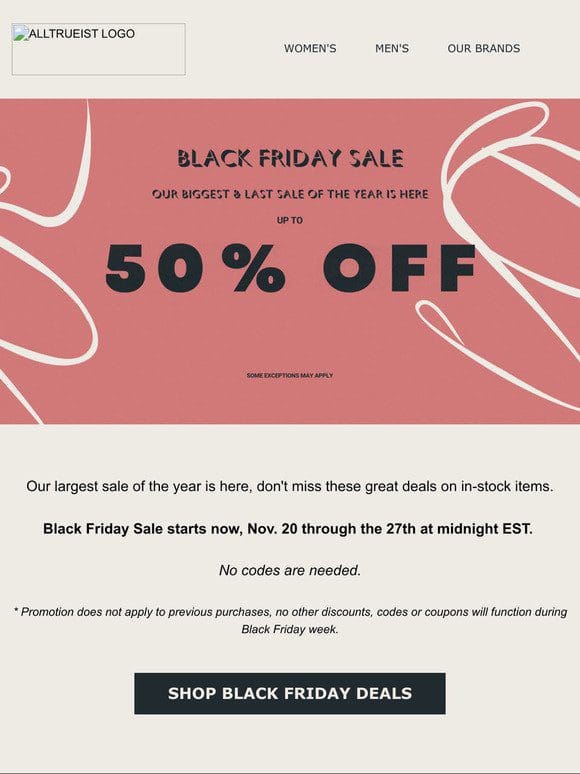 Black Friday Sale is Here   | ALLTRUEIST