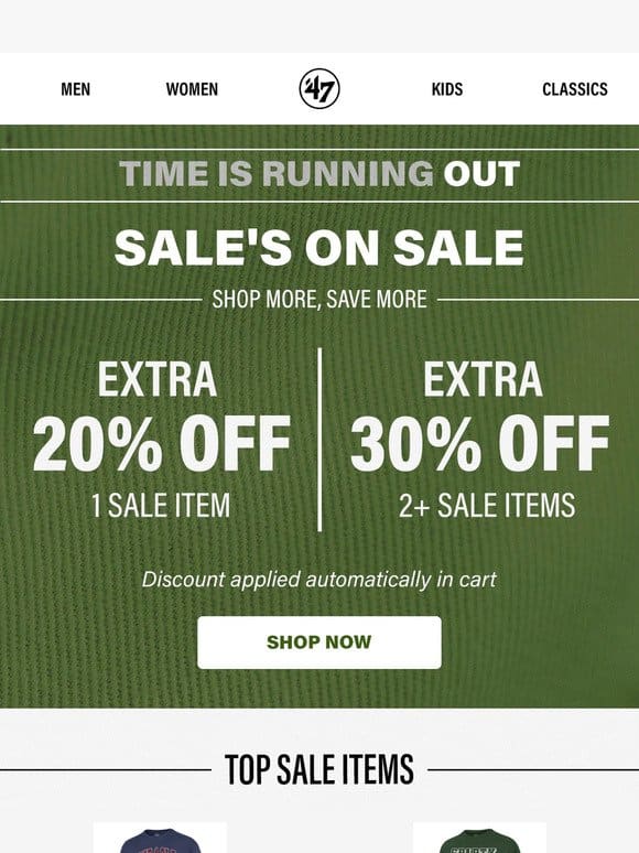 Bonus Savings: Extra 30% Off Sale Items