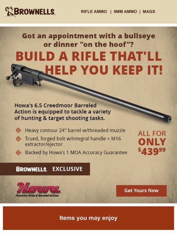 Build your new bolt rifle on this Howa action!