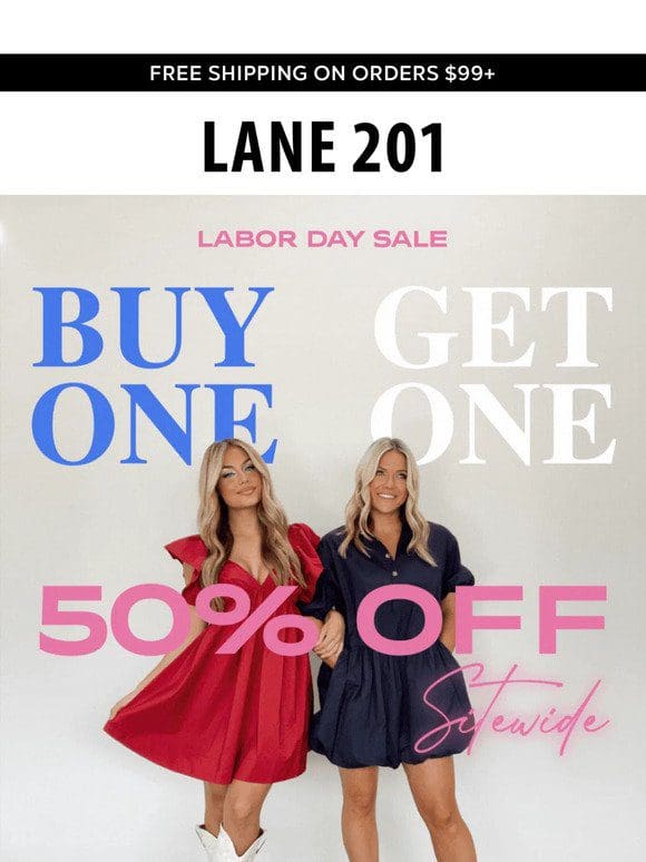 Buy one get one 50% off