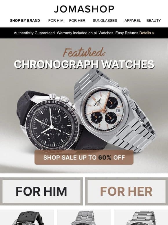 CHRONOGRAPH WATCHES SALE (Up To 60% Off)