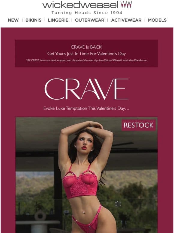 CRAVE is back， just in time for Valentine’s Day!❤️‍