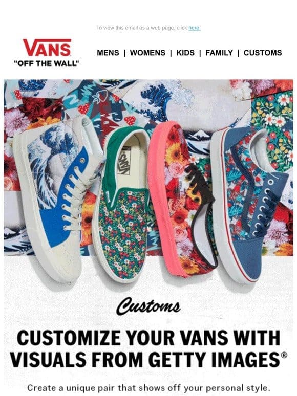 CUSTOMIZE YOUR VANS WITH GETTY IMAGES®