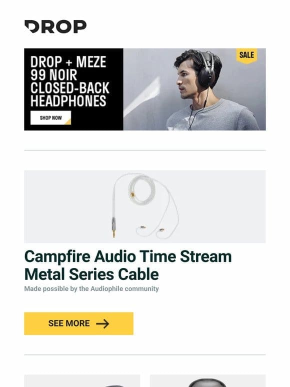 Campfire Audio Time Stream Metal Series Cable， Keebmonkey Air Duster System V2， LOFREE CANDLY Atmosphere Lamp and more…