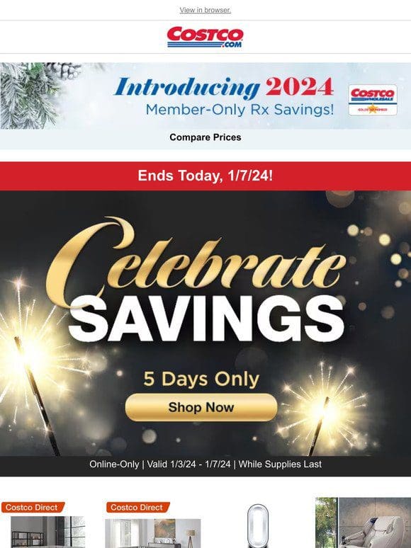 Celebration of Savings Event ENDS TODAY!