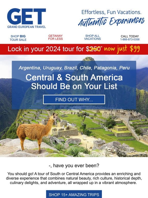 Central & South America on Sale