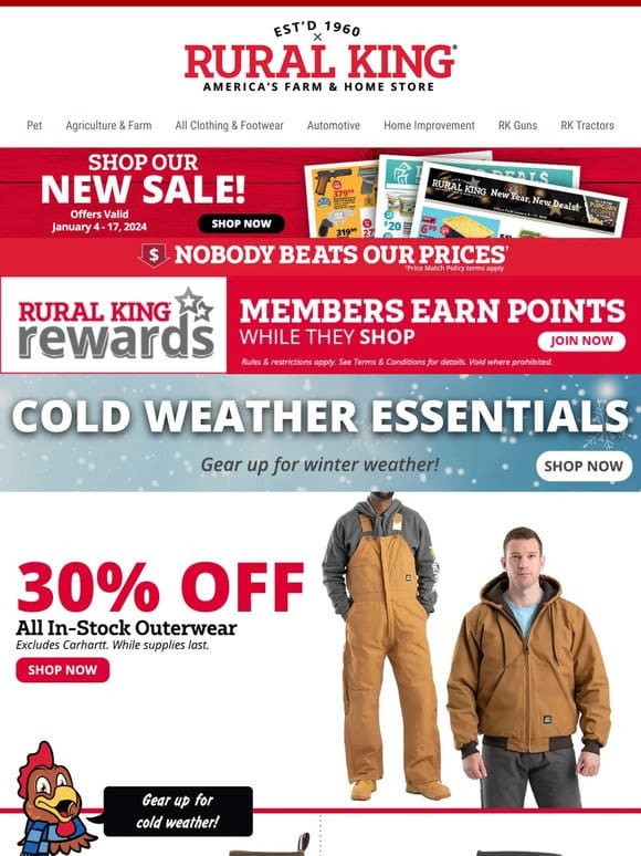 Chill is in the Air: 30% Off Outerwear， Heaters， & Cold-Weather Essentials to Keep Everyone Warm!