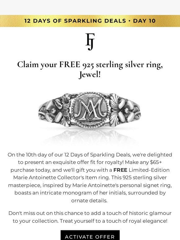Claim your 925 sterling silver ring