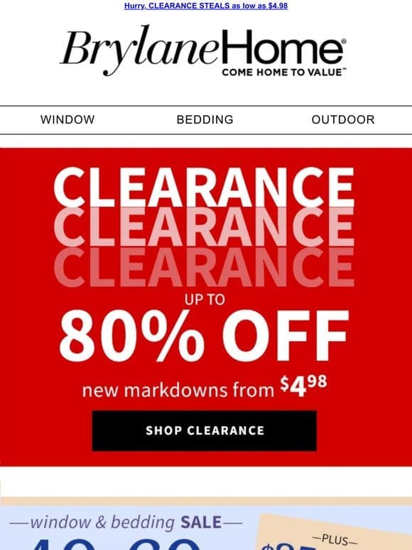 Clearance Alert: Up to 80% Off!