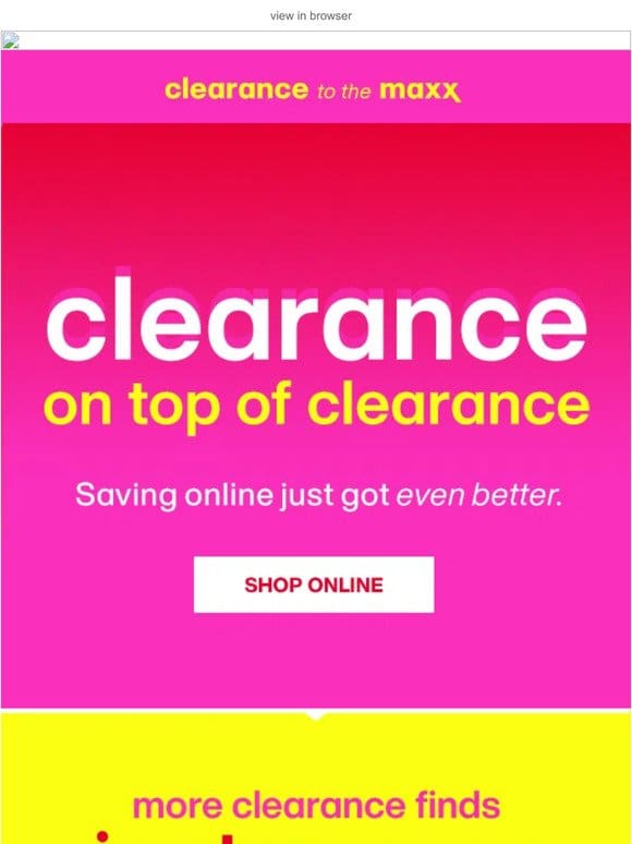 clearance ON TOP OF clearance