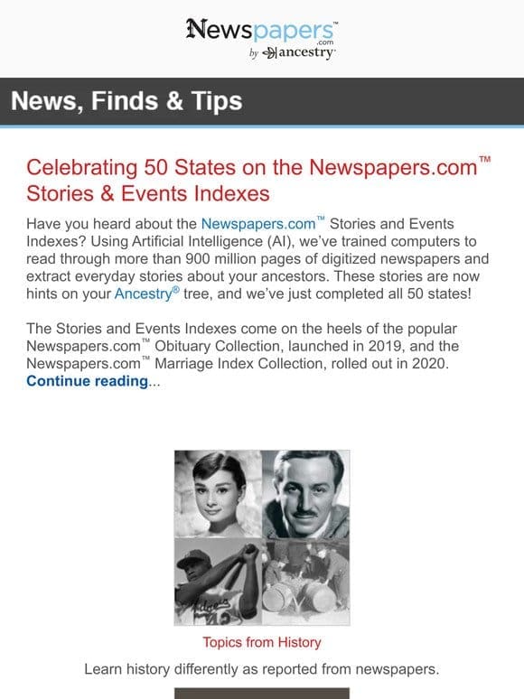 Come explore our new Stories and Events Indexes