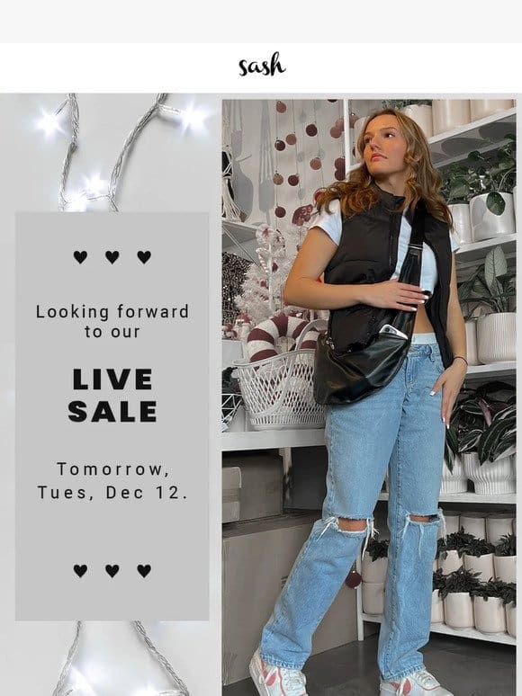 Come join the fun! Sash Bag live sale tomorrow!