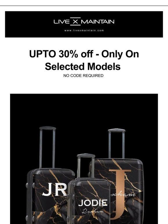 Cyber Sale – 30% off Selected Suitcases