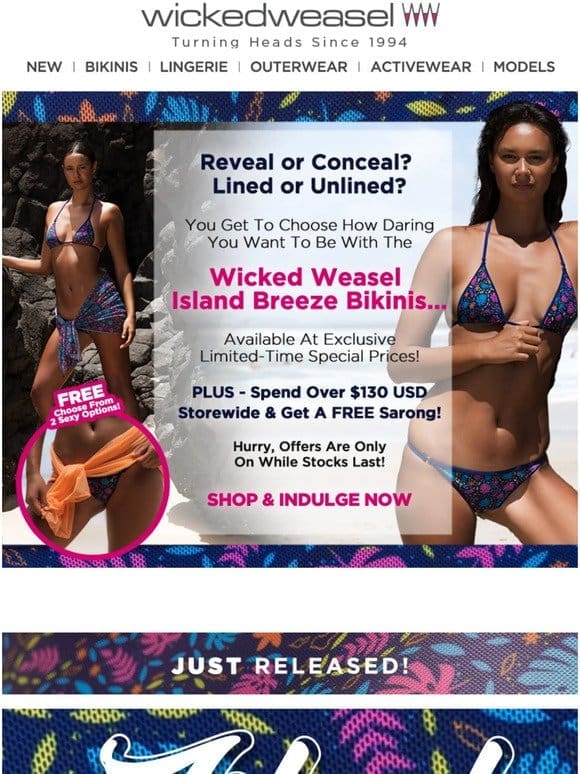 Dare or Play it safe? FREE Sarong + NEW Island Breeze!