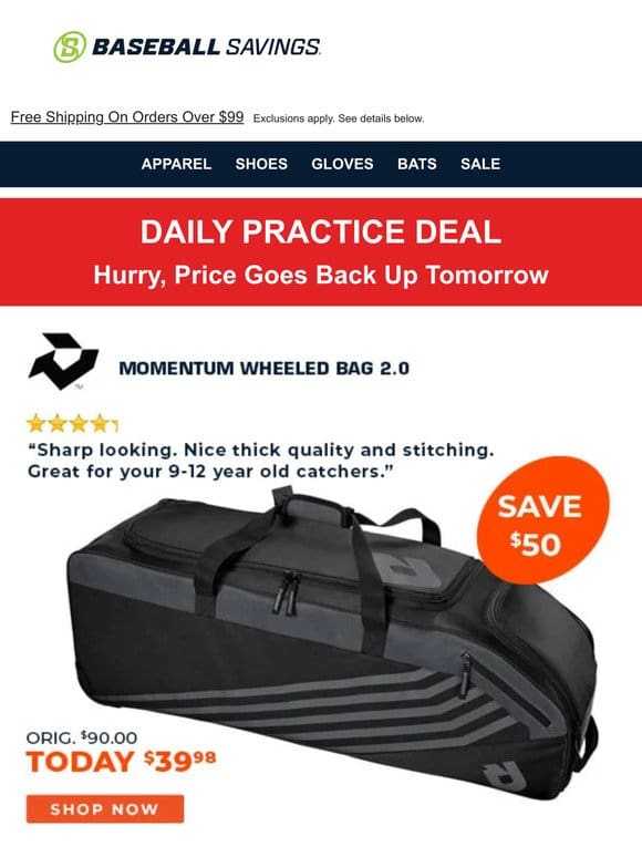 DeMarini Momentum 2.0 Bag Now Just $39.98! Today Only!